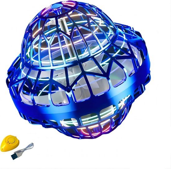Vliegende bol, draaiende bal, kosmische lichtgevende boemerang-zweefbal, coole verjaardagscadeaus voor jongens, meisjes en tieners van 6, 7, 8, 9, 10 jaar en ouder, voor binnen en buiten (blauw)
