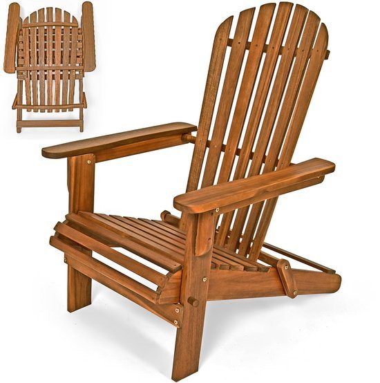 Casaria Adirondack Tuinstoel - Inklapbaar 84x69x94cm - Acacia Hout