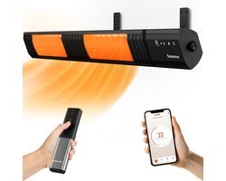 Flowsense Heater - Terrasverwarmers 3000W - Elektrisch Hangend - Infrafrood Verwarming - Voor 35m2 ruimtes - Binnen & Buiten - Incl. Afstandsbediening