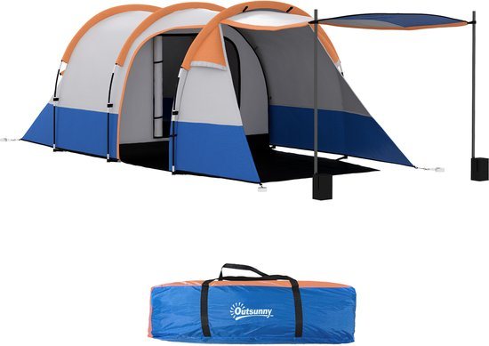 Outsunny-Campingzelt-Polyester, Fiberglas-420L x 200B x 150H cm-Orange