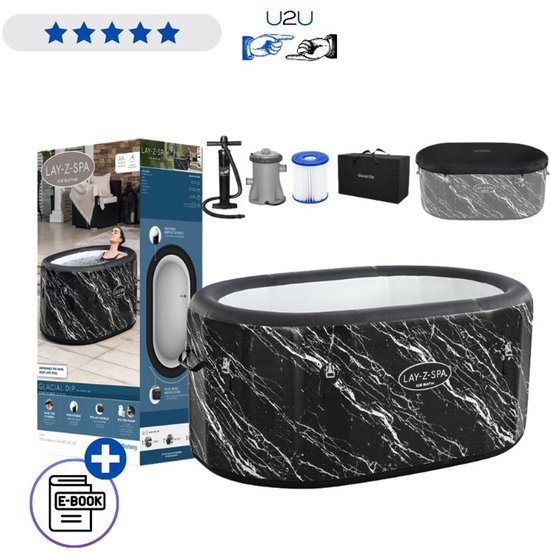 Bestway Lay-Z-Spa Glacial Dip IJsbad 6002Q - Opblaasbaar Ice Bath Bad Met Filterpomp En Beschermhoes - Koudwaterbad Voor Herstel Fitness En Wellness Voor 2 Personen 420 Liter Met Ebook