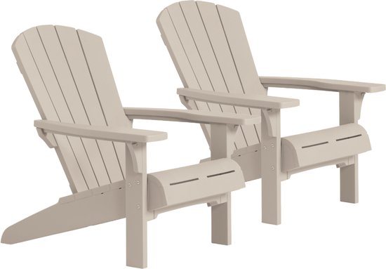 Keter Troy Adirondack Tuinstoel - 2 stuks - 81x93x96,5cm - Soft beige