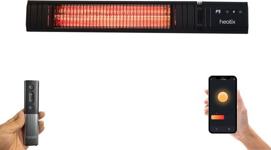 Heatix Smart Golden Shadow Terrasverwarmer – Elektrisch Infrarood Wandmodel – 2000W – App & Afstandsbediening – 9 Warmtestanden – IP65