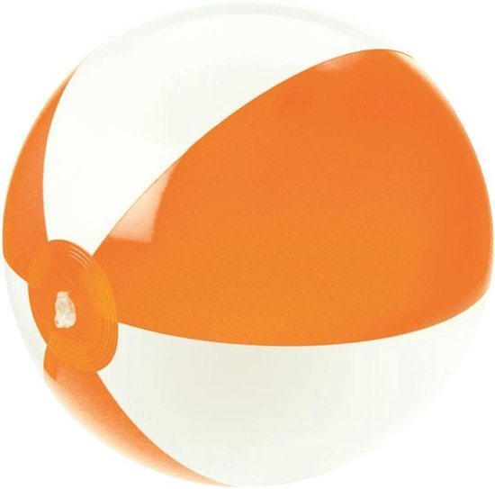 Benza Opblaasbare Strandbal Oranje en Wit 50 cm