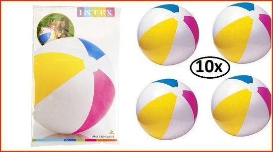 10x Strandbal opblaasbaar 61 cm Intex