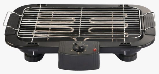 Hausberg HB-530NG Elektrische BBQ - Tafel BBQ met Uitneembare Grillplaat en Regelbare Thermostaat - 2000W - 48 x 35,5 cm - Zwart