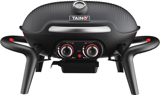 TAINO KENAI gasbarbecue - kleine tafelbarbecue buitenkeuken gegoten aluminium zwart