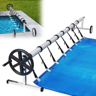 Aufun Zwembadhaspel voor Zonnefolie of Plannen Zwembad Zwembadopwinder 3-5,70m, inclusief montage en wielen