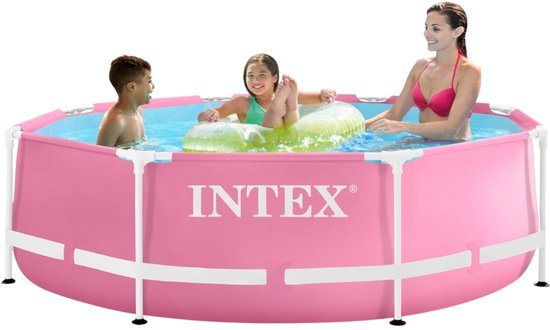 Intex - Metal Frame - Roze - Opzetzwembad - Ø 244 x 76 cm