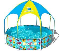 Bestway My First Frame Pool - Zwembad met zonnescherm - Kinder Zwembad - 244cm - Rond zwembad