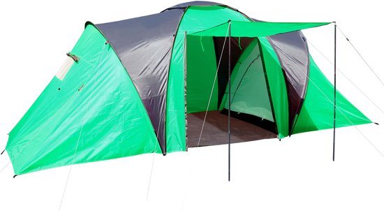 Campingtent Loksa, 4-persoons koepeltent iglo tent festivaltent, 4 persoons ~ groen