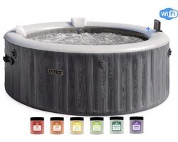 Intex PureSpa Greywood Bubble Deluxe 4 p. + Aquatural Set Aroma Crystals 6 x 350 gram + WiFi