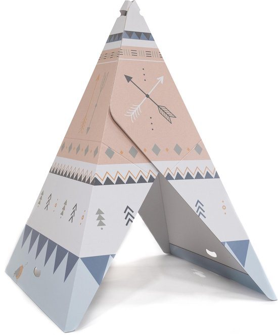 Tipi Speeltent Karton - Tipi Tent Kinderen - Voor Jongens En Meisjes - Wigwam Speeltent - Duurzaam Karton - Blauw