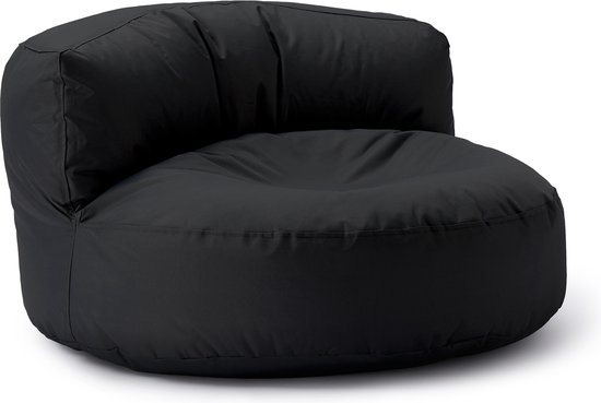 Lumaland Outdoor zitzak lounge, ronde zitzak voor buiten, 320 l vulling, 90 x 50 cm, zwart