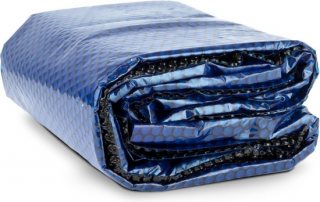 WAYS D'luxe - Solarzeil voor zwembad - Zwembad Afdekzeil - ø396 cm - Zwart/Blauw - Rond - 200 micron - Multifunctioneel zeil - Voor Alle zwembaden