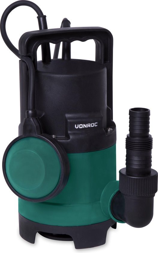 VONROC Dompelpomp – Vuilwaterpomp - Waterpomp - 400W – 8000l/h – Voor vuil- en schoonwater – Met vlotter