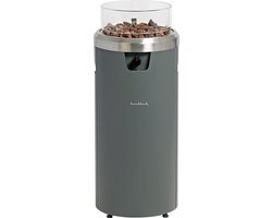 BUSCHBECK FARO lounge terrasverwarmer 7.5kW – Mat Grijs - incl. Gasdrukregelaarset 50 mbar & Slang 50 cm - incl. Lavastenen - incl. afdekhoes