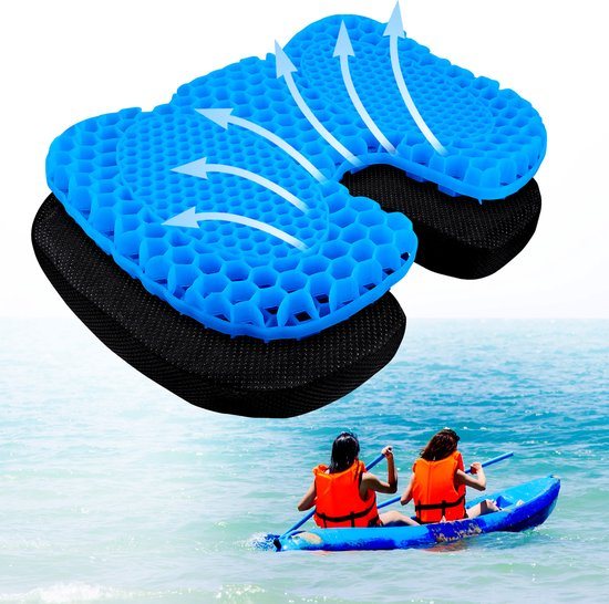 MMOBIEL Antislip Kajak Zitkussen – Waterdicht Kajak Gel Zitkussen – U-Vorm Draagbare Zitplaats voor Kajak, Boot, Kano, Roeien etc.- Drukontlasting & Comfortabel Zitkussen - Kajak Accessoires