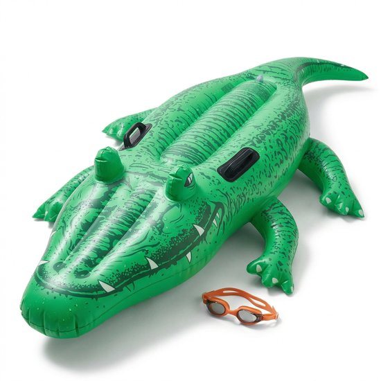 Cheqo Opblaasbare Krokodil - Ride-on Krokodil - Krokodil Luchtbed - Opblaasdier - Opblaasfiguur - Zwembad Speelgoed - Waterspeelgoed - Strand Speelgoed - voor Kinderen