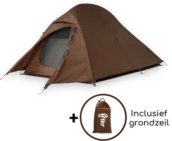 Hikr Hero 2 persoons tent – 20D 4000mm – Lichtgewicht & Waterdicht – 100% PFAS VRIJ – Kampeertent – Incl. grondzeil – Trekkerstent – Koepeltent