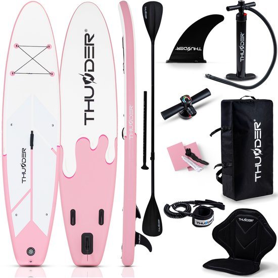 THUNDER CANDY SUP Board Opblaasbare 350 cm met Kajakstoel – Complete Set met Pomp, Peddel & Accessoires
