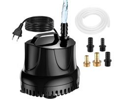 Mini Dompelpomp 25W 1500L/u Zwart - Waterpomp voor Vijver, Fontein, Aquarium, Zwembad en Tuinwater met Droogloopbeveiliging