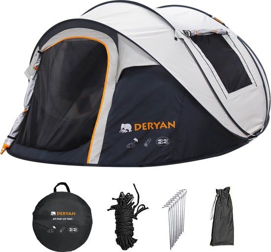 Deryan Pop Up Tent - 4 persoons - 2000MM waterkolom - UV 50+ - Cream