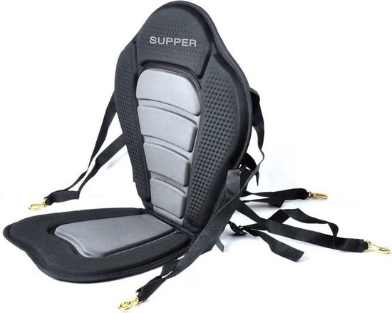 Supper SUP Board Zitje – Kajakzitje voor SUP Board – Verstelbare Kayak Seat – Comfortabel SUP Zitje met Rugleuning - Grijs/Zwart