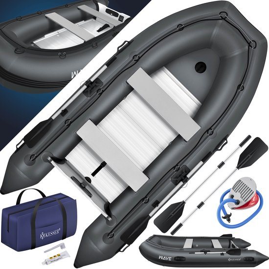 KESSER® Rubberboot voor 4 Personen - 3,2m Opblaasbare Boot Set Inclusief Peddels & Pomp