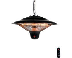 Heatix terrasverwarmer elektrisch - hangend – 1500W – Krachtige infraroodlamp – met 3 warmteniveau’s en afstandsbediening - heater