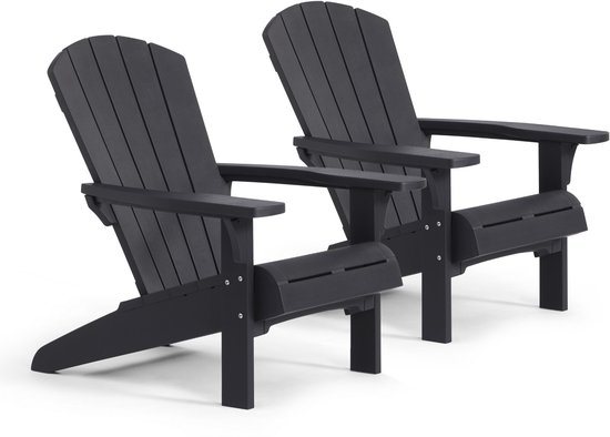 Keter Troy Adirondack Tuinstoel - 2 stuks - 81x93x96,5cm - Zwart