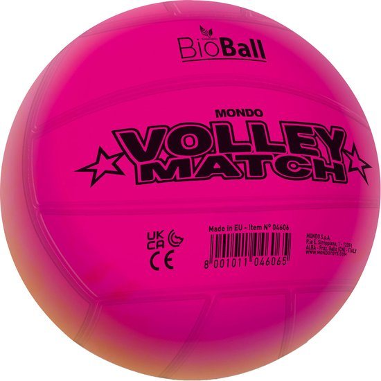 Mondo volleybal regenboog 22cm kleurrijke speelbal voor kinderen.
