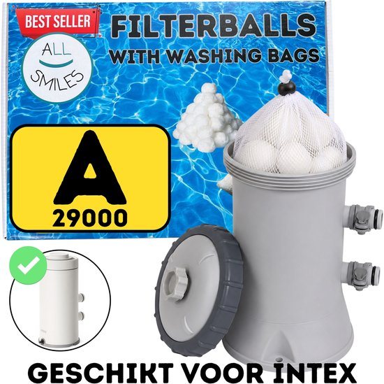 Type A Zwembadfilter Geschikt voor INTEX A | Filterbollen Poolfilter | Type A Filterpatroon 29000 | All Smiles Cartridge 59900