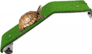 Schildpad Basking Platform met Groen Gras Helling Ladder voor Aquariums