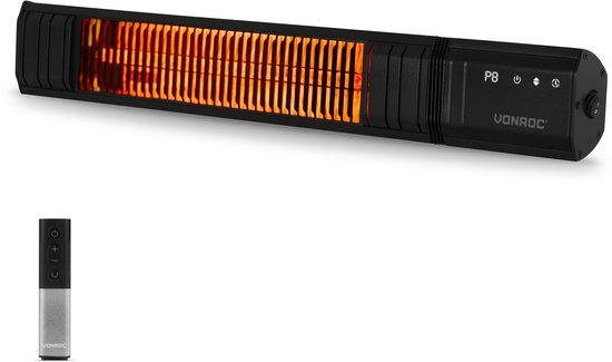 VONROC Terrasverwarmer Sabatini 2000W – Patio heater – Golden Carbon verwarmingselement – 24 uurs timer - Met afstandsbediening, touch display & Wifi