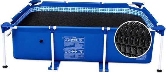 Hoppa! Solarzeil - Zwembadafdekking - Zwembadcover - Zwembadisolatie - Zwembad zeil | Zwart | 220 x 150 cm
