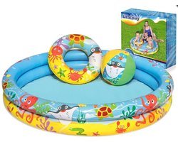 Bestway Kinderzwembad 122 cm - Opblaasbaarzwembad - Incl. Bal en Zwemband