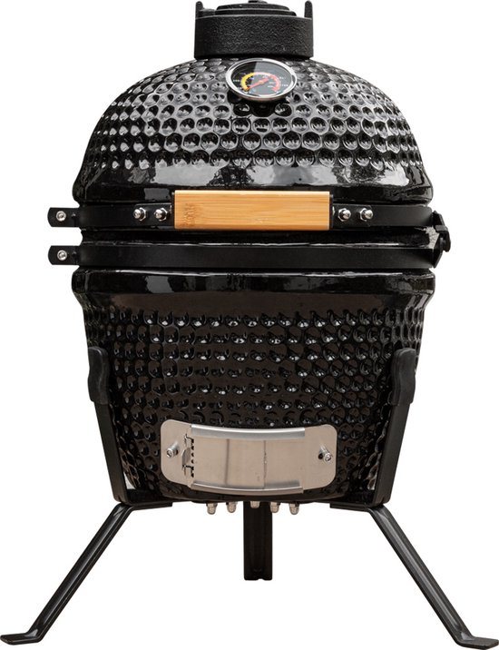 BluMill Kamado BBQ Egg - Kamado 13 Inch - Houtskoolbarbecues - Zwart - Ø 27cm - Houtskoolbarbecue Met Thermometer