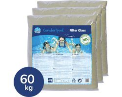 Glasparels 3 x 20 kg | Geschikt voor zandfilterpompen | 60 kg filterglas | Duurzame zwembadfiltratie | Comfortpool