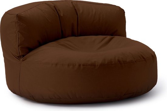 Lumaland Outdoor zitzak lounge, ronde zitzak voor buiten, 320 l vulling, 90 x 50 cm, bruin