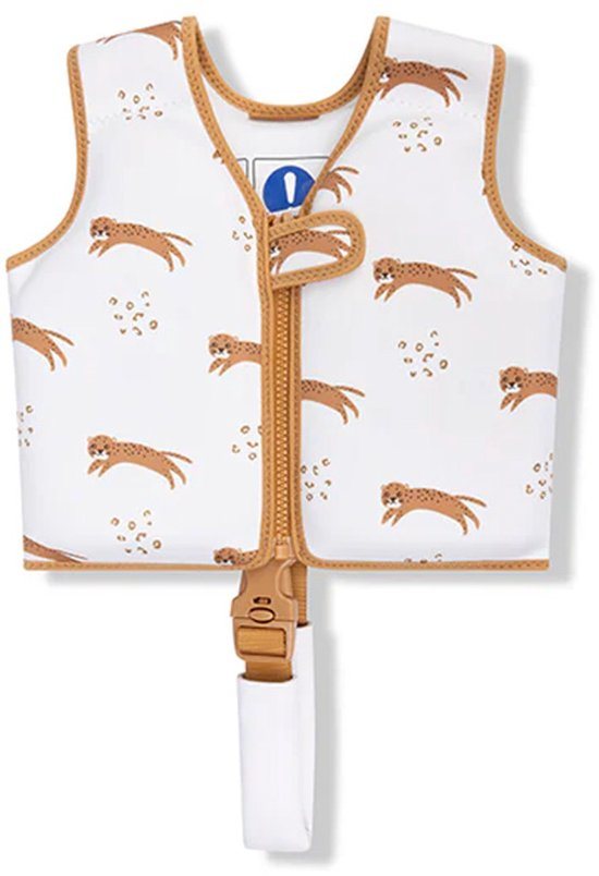 Swim Essentials - Zwemvest tijger - Drijfvest kind - 15-19 kg - 2-3 jaar - Wit/bruin