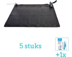 Intex Solar Mat - Zwembad Verwarming - 28685 - 5 stuks - Voordeelverpakking - Inclusief WAYS Reparatiesetje (1 stuks) - Verwarming voor Zwembad - Zonneverwarming - Zwembadverwarming - Geschikt voor alle filterpompen met 32 en 38 mm