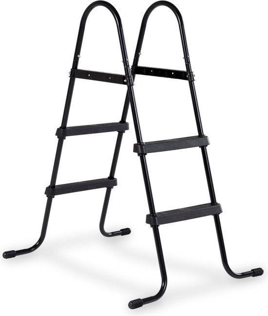 EXIT Zwembadtrap Framehoogte 60-90cm - Zwembadladder - Anti-Slip - Opklapbaar - Zwembad Accessoire - Zwart