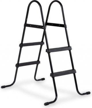 EXIT Zwembadtrap Framehoogte 60-90cm - Zwembadladder - Anti-Slip - Opklapbaar - Zwembad Accessoire - Zwart