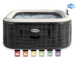 Intex PureSpa Greystone Deluxe + Aquatural Set Aroma Crystals 6 x 350 gram + WiFi + 4 persoons
