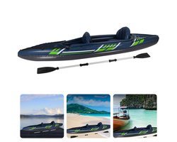 Kayak Cruiser - 2 persoons - 342cm - Groen - 0.48 mm - Max. 160 kg - Opblaasbaar - Peddel van 225 cm - Roeispaan - Met Grijpkoord - Met Pomp - Incl. Reparatiesetje - Kajak - Inclusief EBOOK