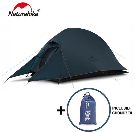 Naturehike Cloud Up 1 Upgraded – 1 persoons lichtgewicht tent – Waterdichte kampeertent – 20D 4000MM – Inclusief grondzeil – Outdoor trekking – Navy Blue