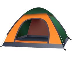 Tent - Camping - Kamperen - Strandtent - 2-3 Persoons - Eenvoudig Opzetbaar - Groot - ‎150 x 100 x 200 cm - Groen - Oranje