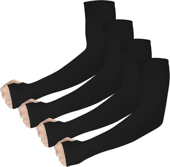 4 paar verkoelende armhoezen met UPF 50, duimgat, tattoo cover up - zonbescherming voor sport en outdoor活の.