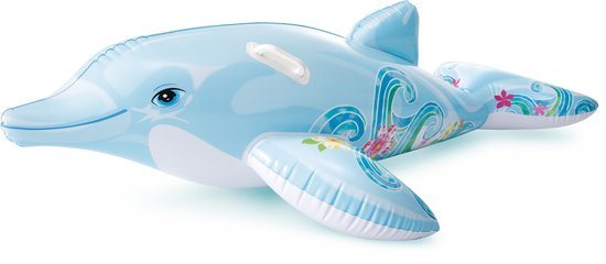 Intex Dolfijn Giant Ride-On - Opblaasfiguur - Grijze dolfijn